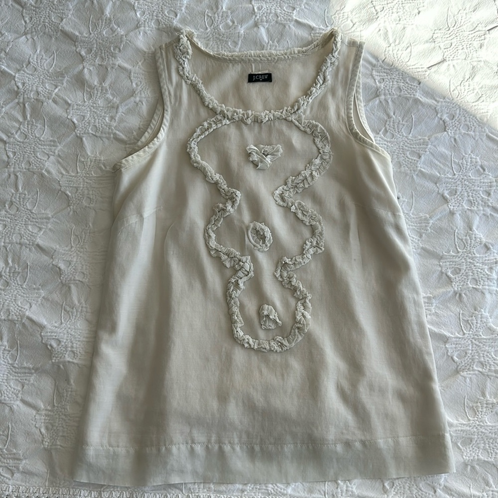 Embellished cotton silk JCrew blouse - size 2